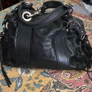 Francesco Biasia Black Leather Shoulder Bag